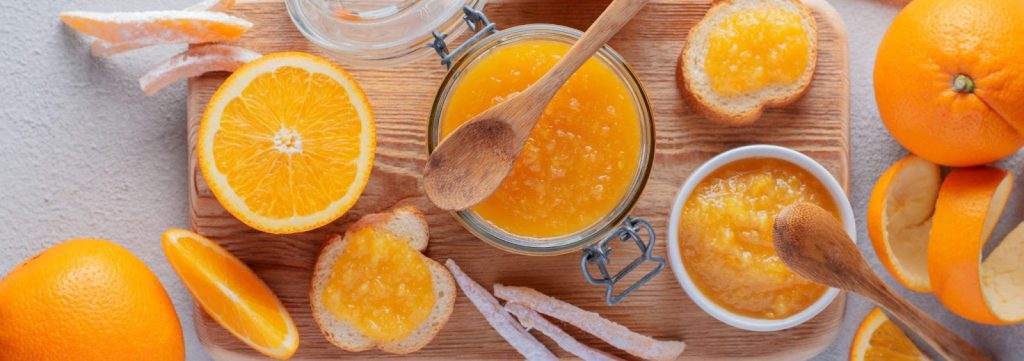 Seville orange marmalade is made using the entire orange, including pips and pith