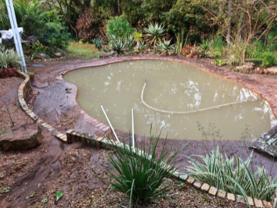 Pools may need to be drained to rid any pathogens left in the wake of a flood