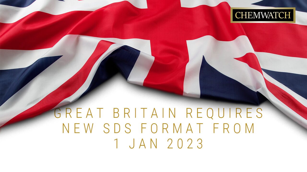 Great Britain requires new SDS format from 1 Jan 2023